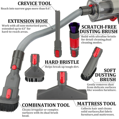 Fullclean crevice tool cleans tight gaps and between furniture.