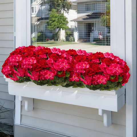 FULLMUSIC artificial geranium with silk petals for low-maintenance decor