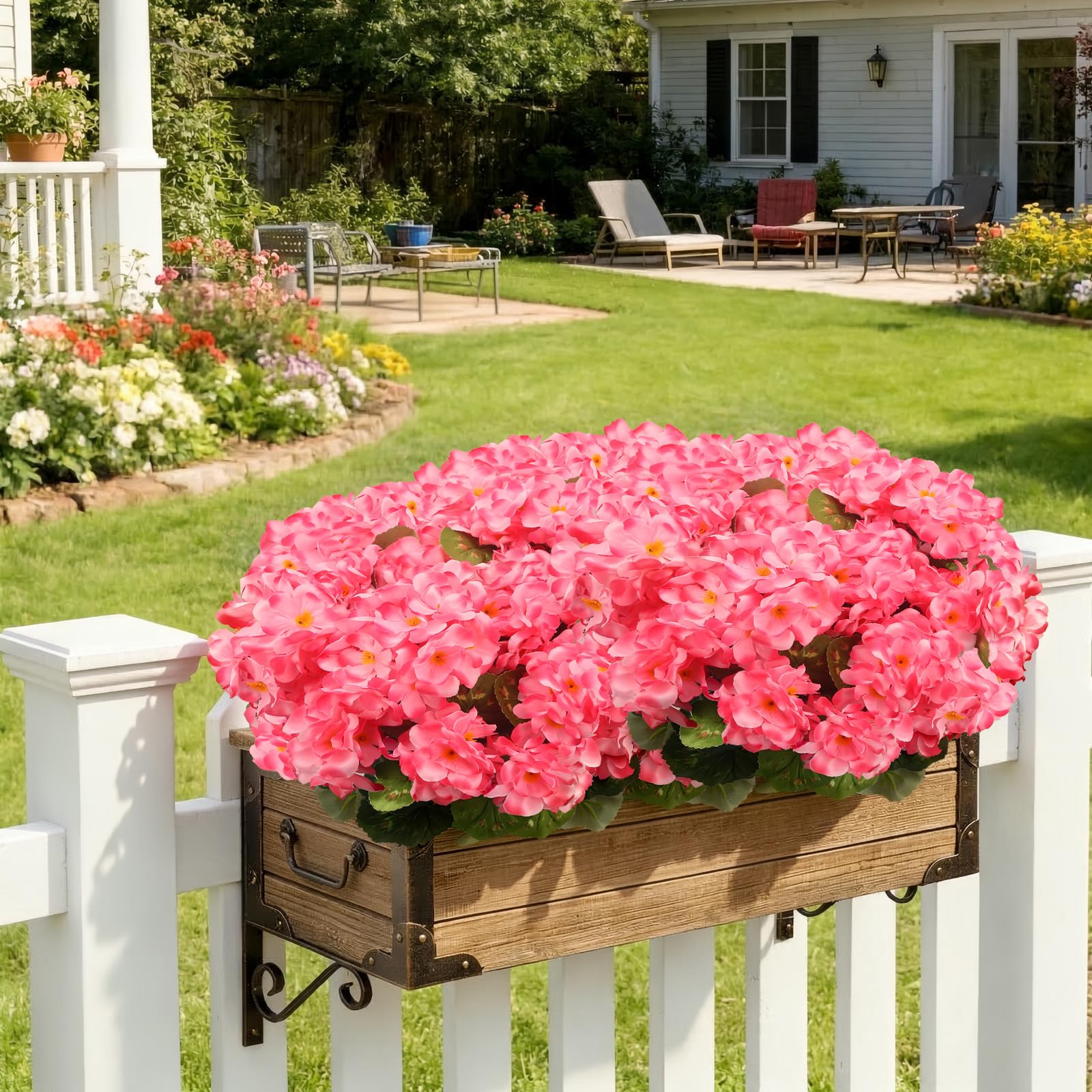 FULLMUSIC geranium stem flexible for easy porch or planter arrangements.