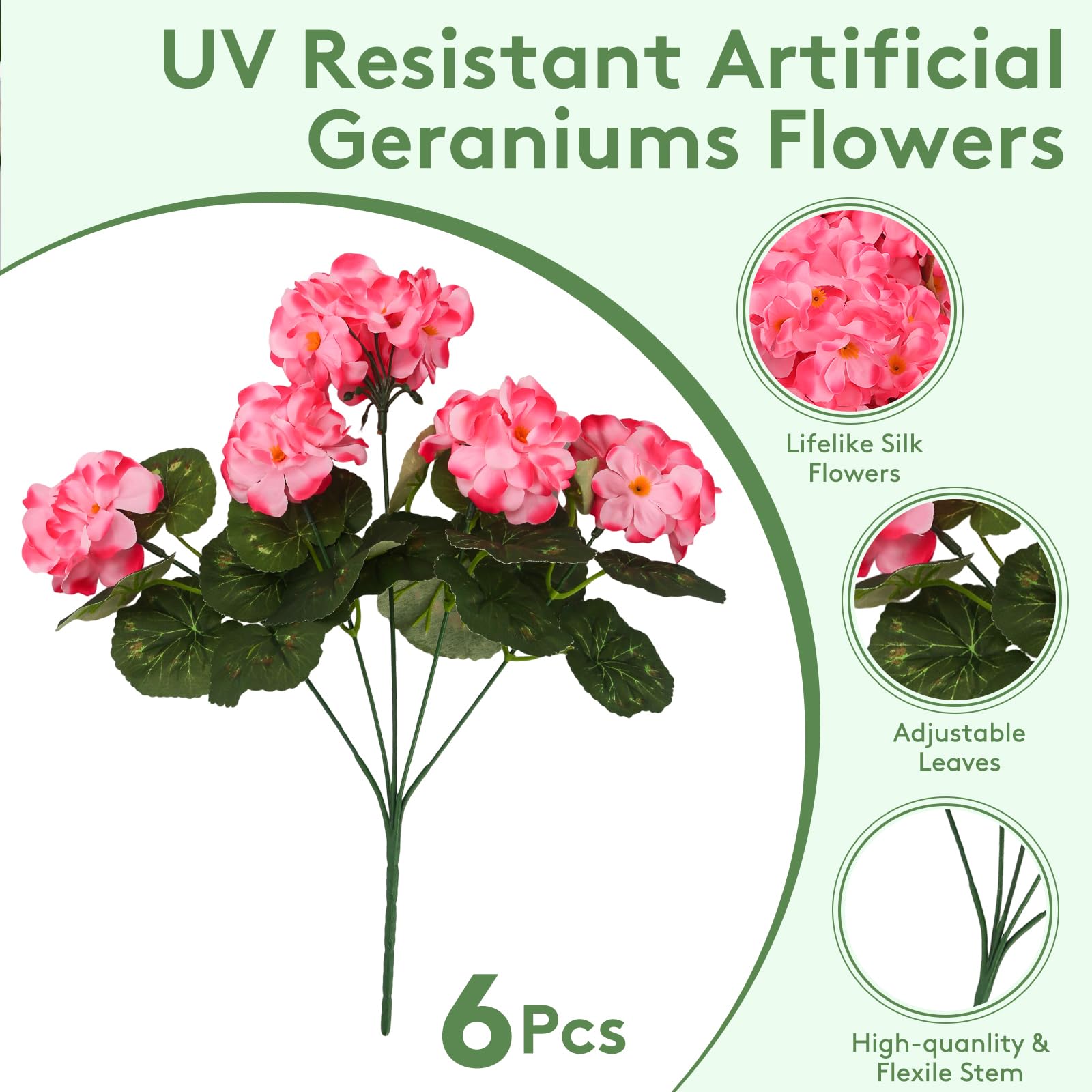 FULLMUSIC geranium vase-ready arrangement for instant outdoor or indoor styling.