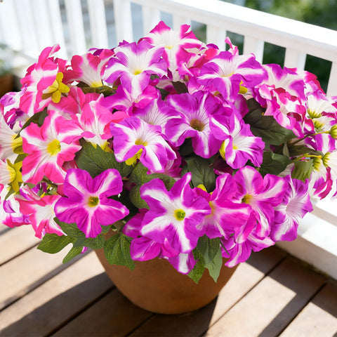 FULLMUSIC morning glory outdoor artificial flower bundle for year-round color.