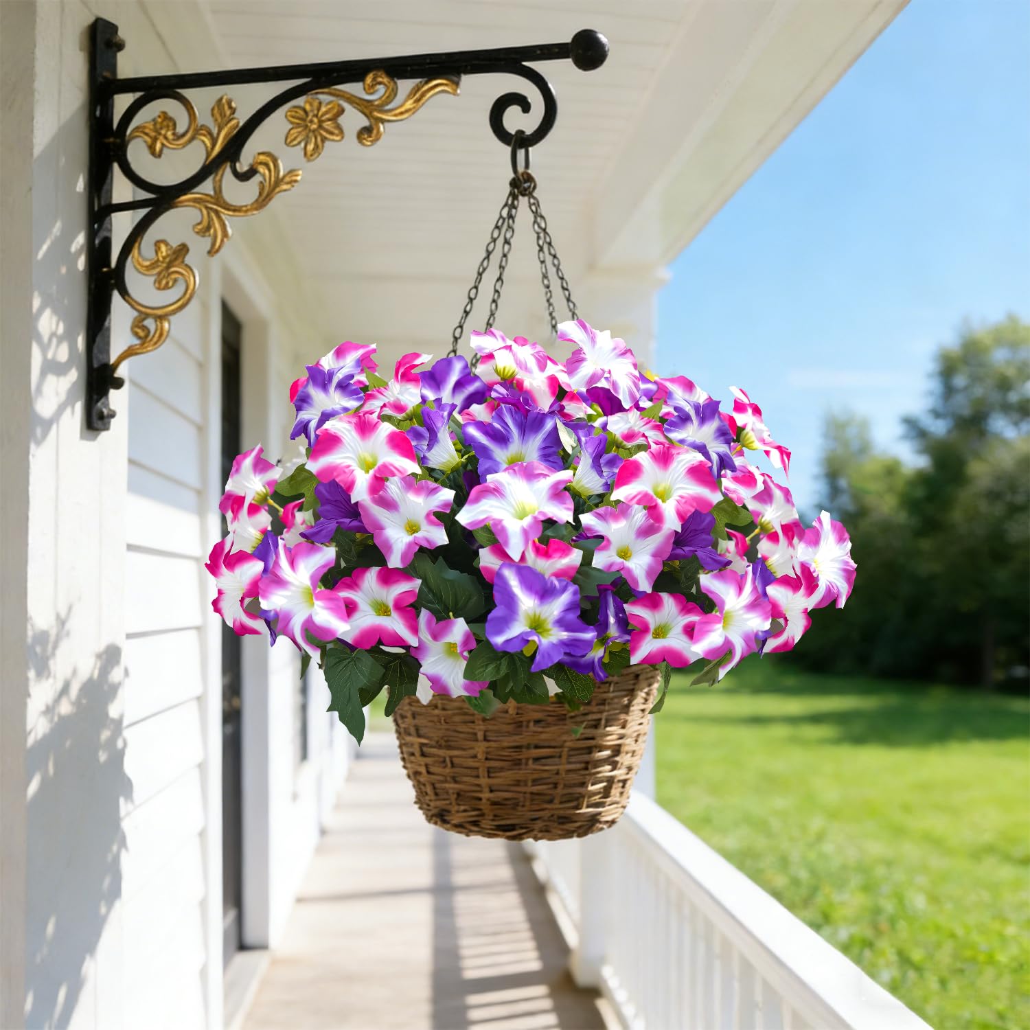 FullMUSIC Morning glory wreath decor adds seasonal charm with lasting color.