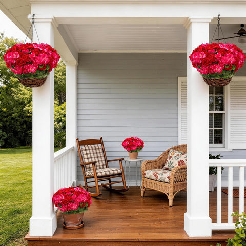 FULLMUSIC pet-safe fake geranium flowers keep homes allergy-friendly