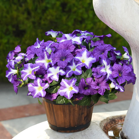 FULLMUSIC Spring outdoor entryway display features realistic morning glories.