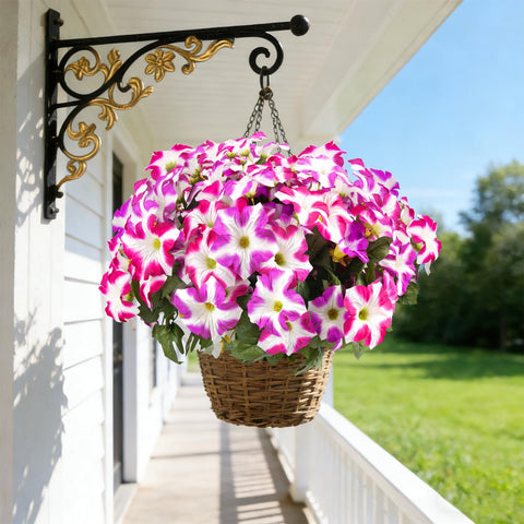 FULLMUSIC exterior friendly artificial flowers in wreath frame durable and long lasting