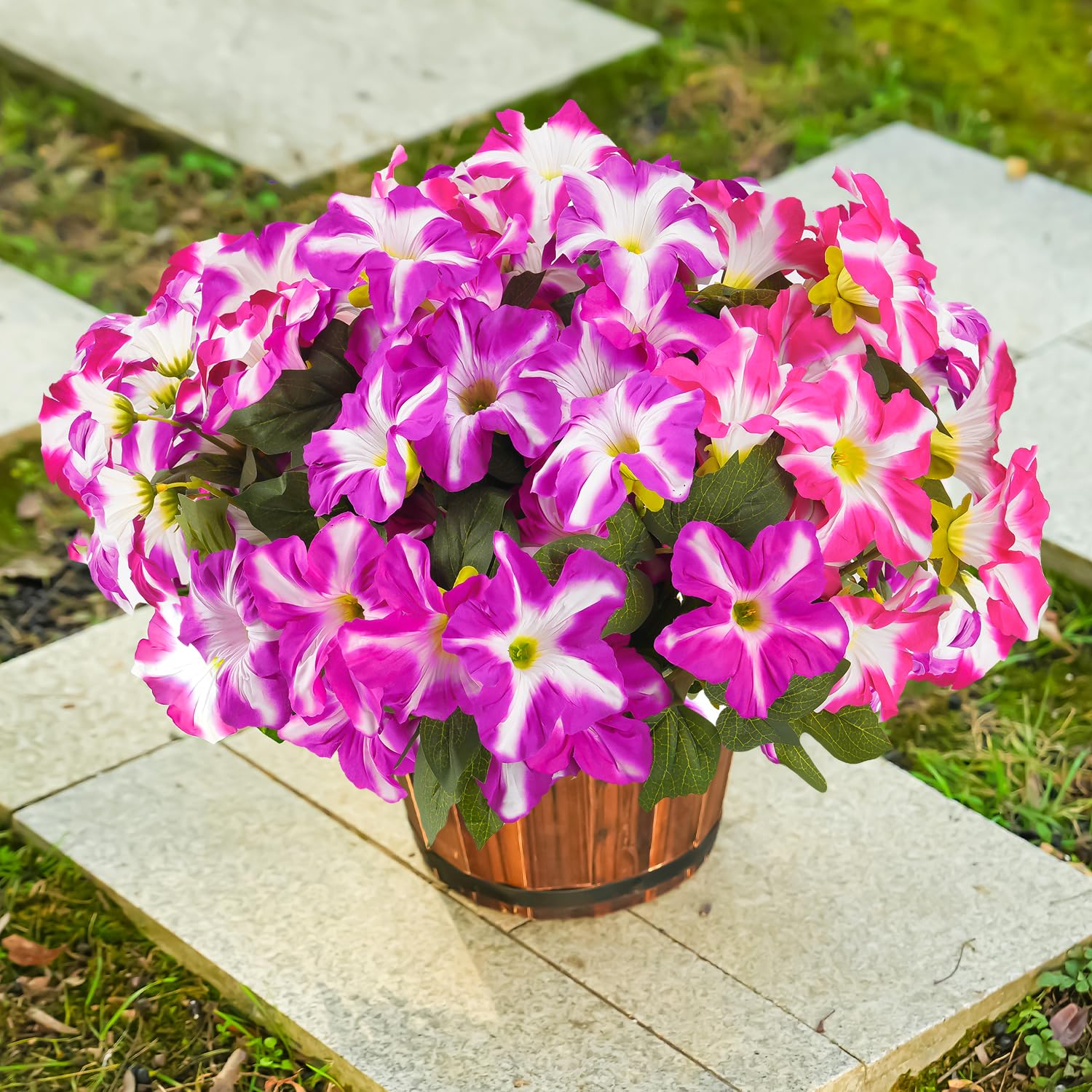 FULLMUSIC UV-resistant morning glory silk plant for outdoor use.