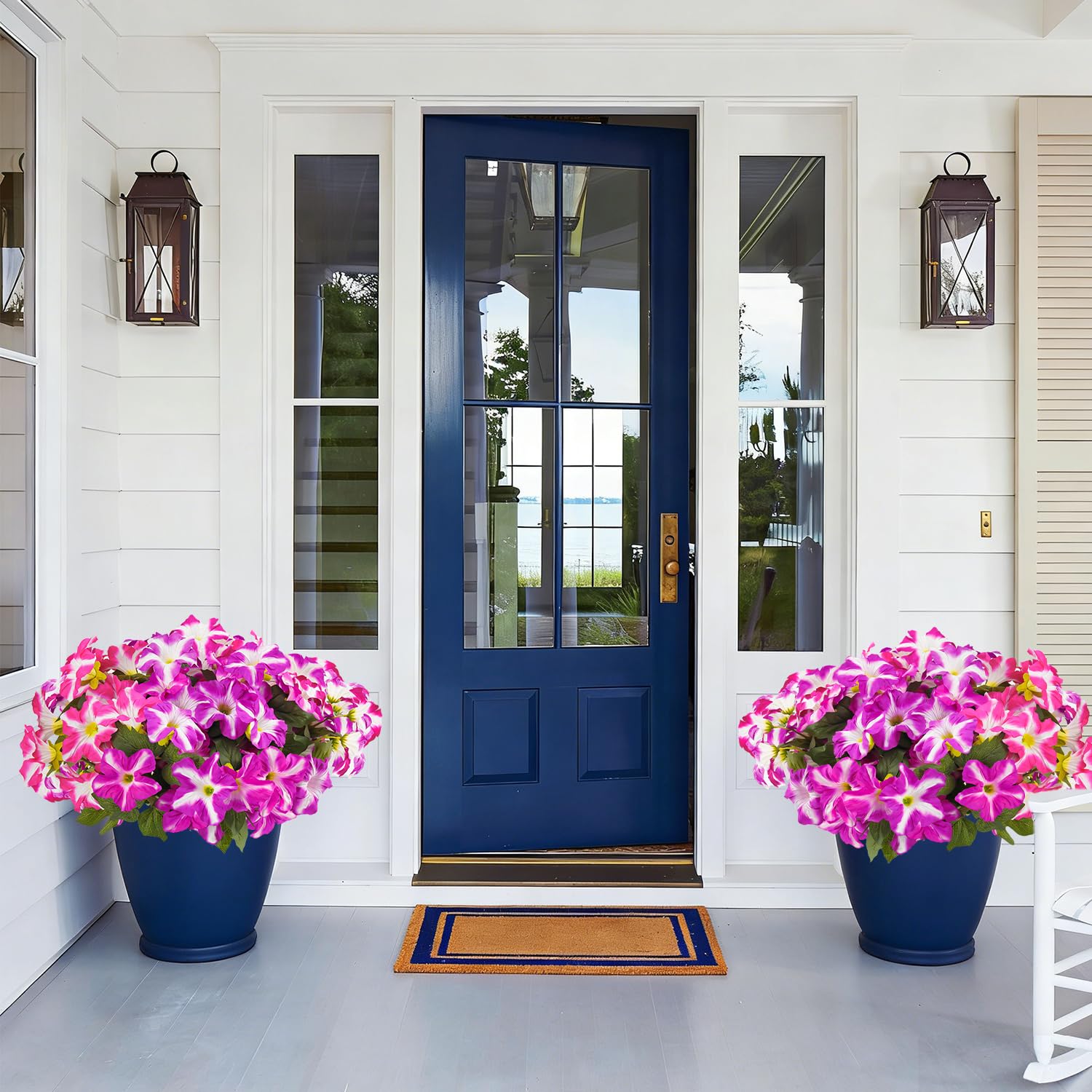 FULLMUSIC wreath centerpiece featuring morning glory for decor.
