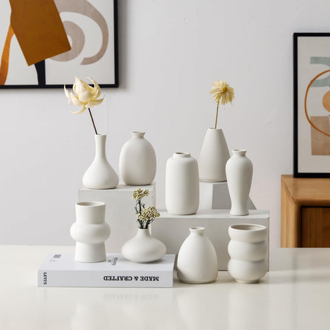 Fulloog bud vase set with nine varied shapes for stylish centerpieces.