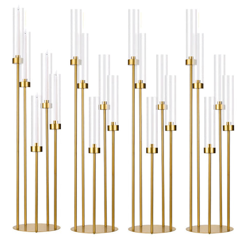 Fullvaseer 5 Arm Candelabra assembled centerpiece for elegant weddings and banquets.