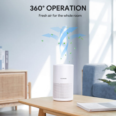 FULMINARE air purifier with 360-degree outlet for balanced room air