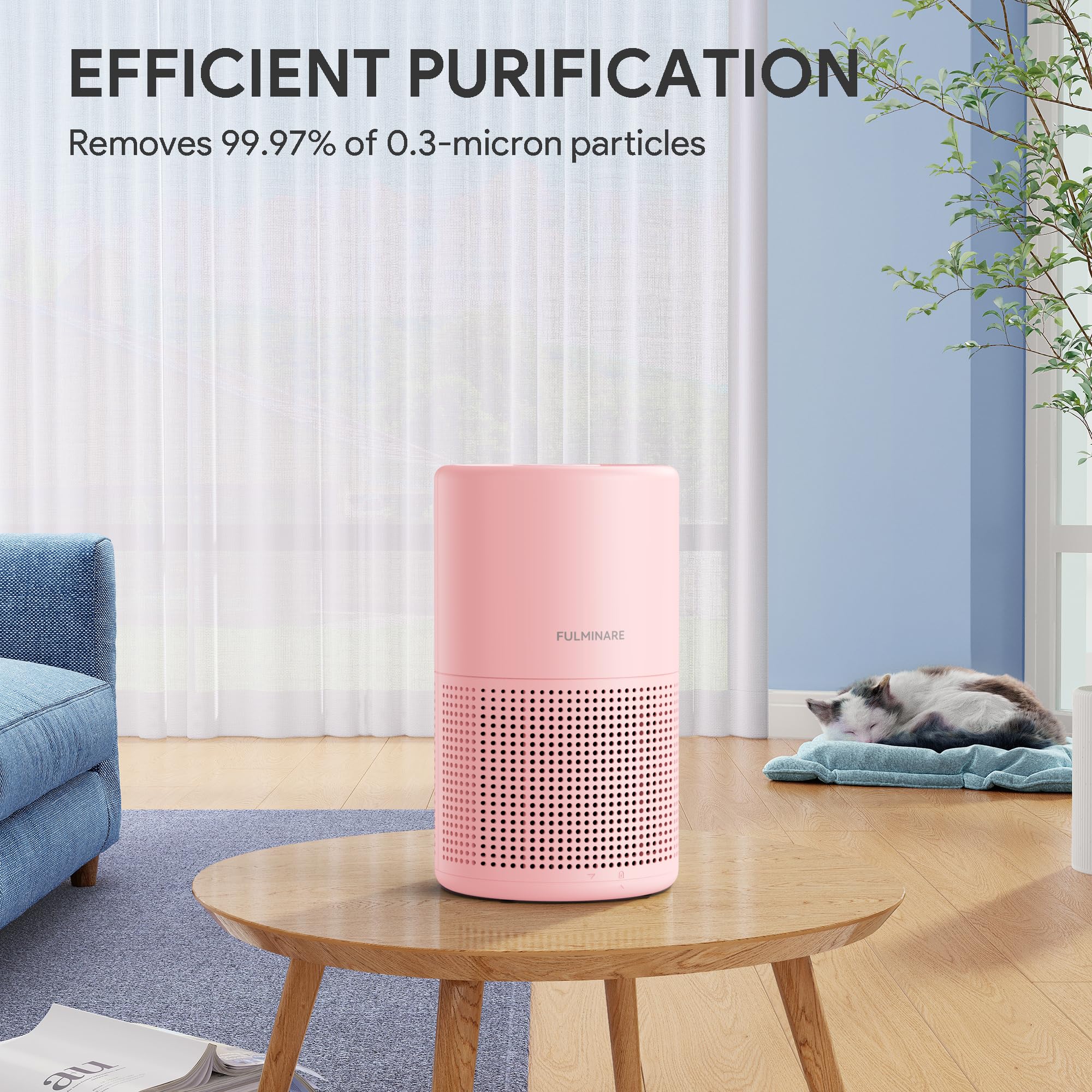 Fulminare pink purifier, filter inside, easy replacement.