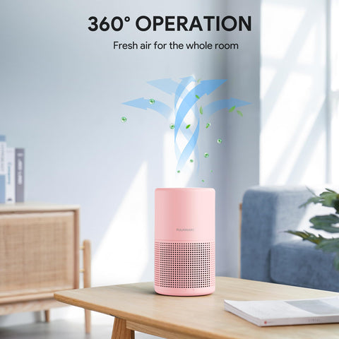 Fulminare pink purifier, sleep mode, ultra-quiet operation.
