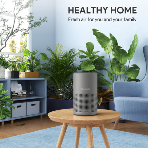 FULMINARE air purifier in bedroom setup with quiet operation for peaceful nights.