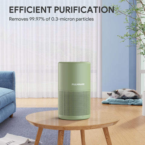 FULMINARE air purifier 360-degree outlet enables steady airflow in small spaces.