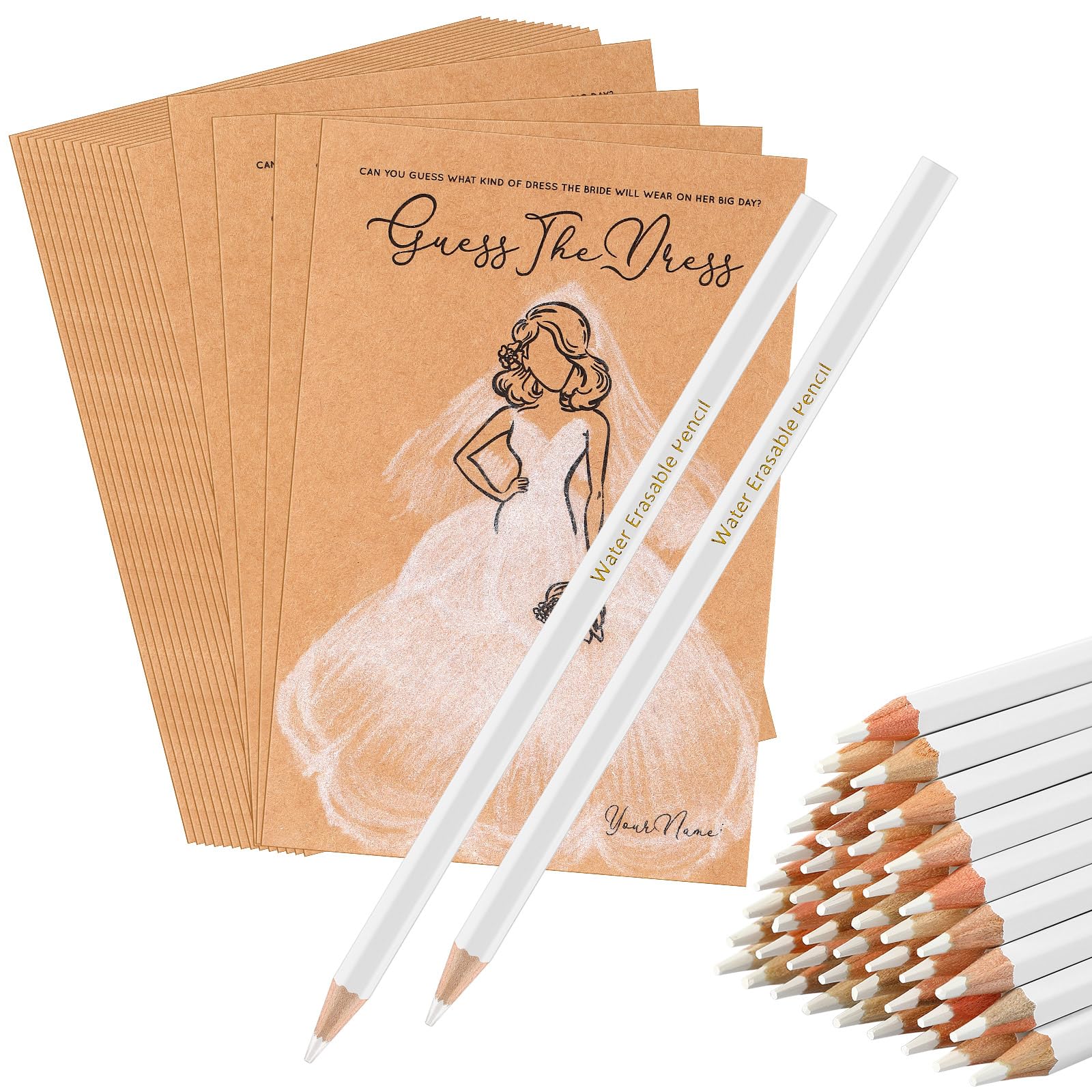 Fulmoon Guess The Dress cards engage guests with a fun bridal shower activity.