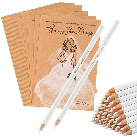 Fulmoon Guess The Dress cards engage guests with a fun bridal shower activity.