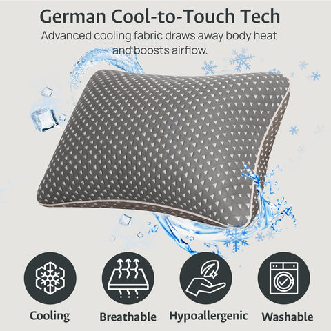 FulOcean dual-sided pillowcase with cool ice silk side for warm days on trips.