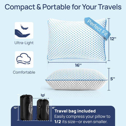 Fulocean compact pillow with storage bag for backpacking
