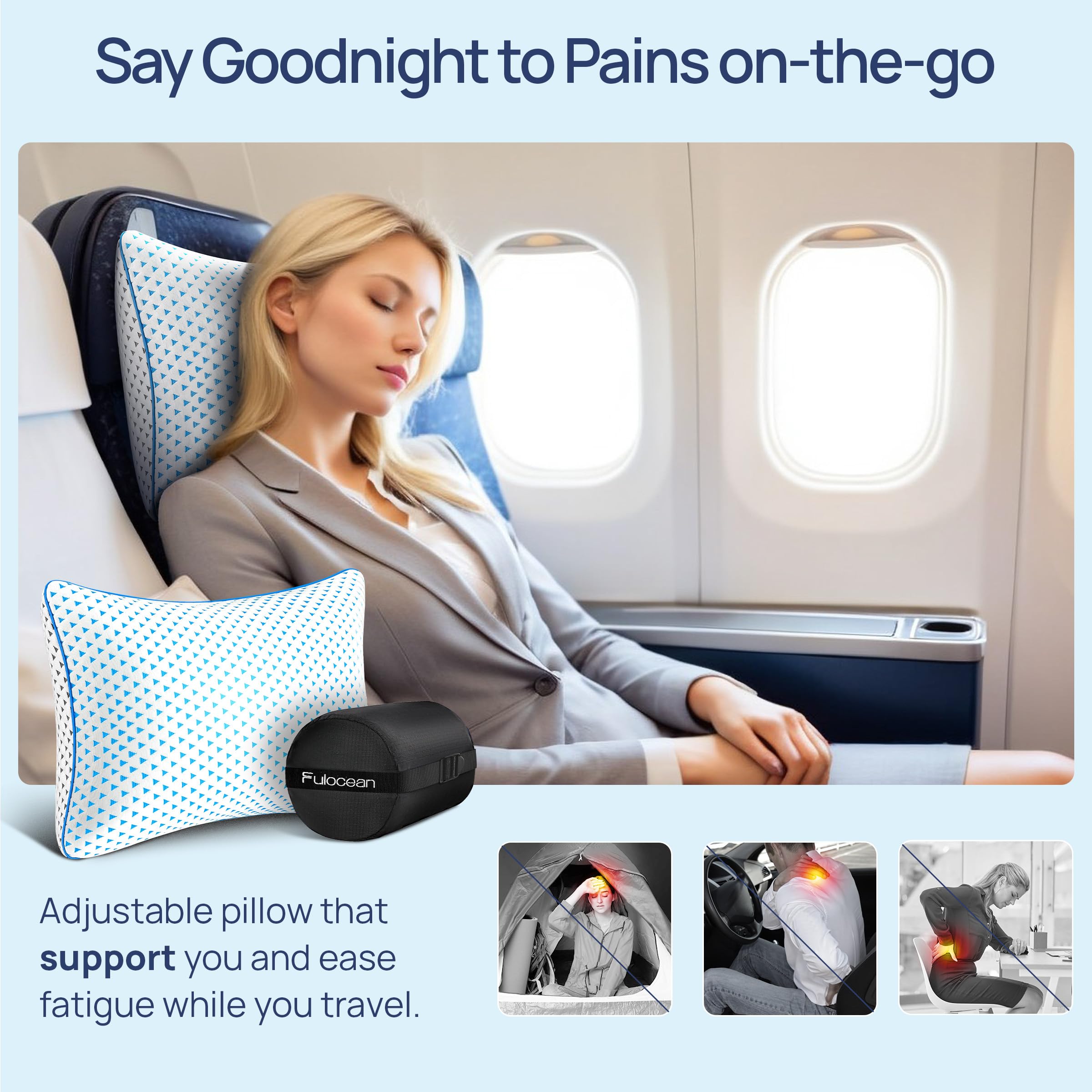 Fulocean versatile pillow doubles as neck, knee, and lumbar support