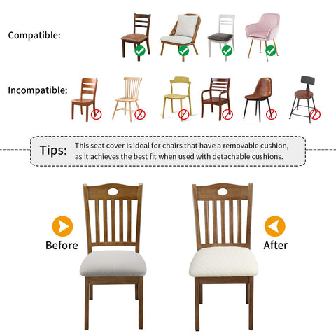 Fuloon stretch chair seat cover beige during seating movements demonstrates secure stay.