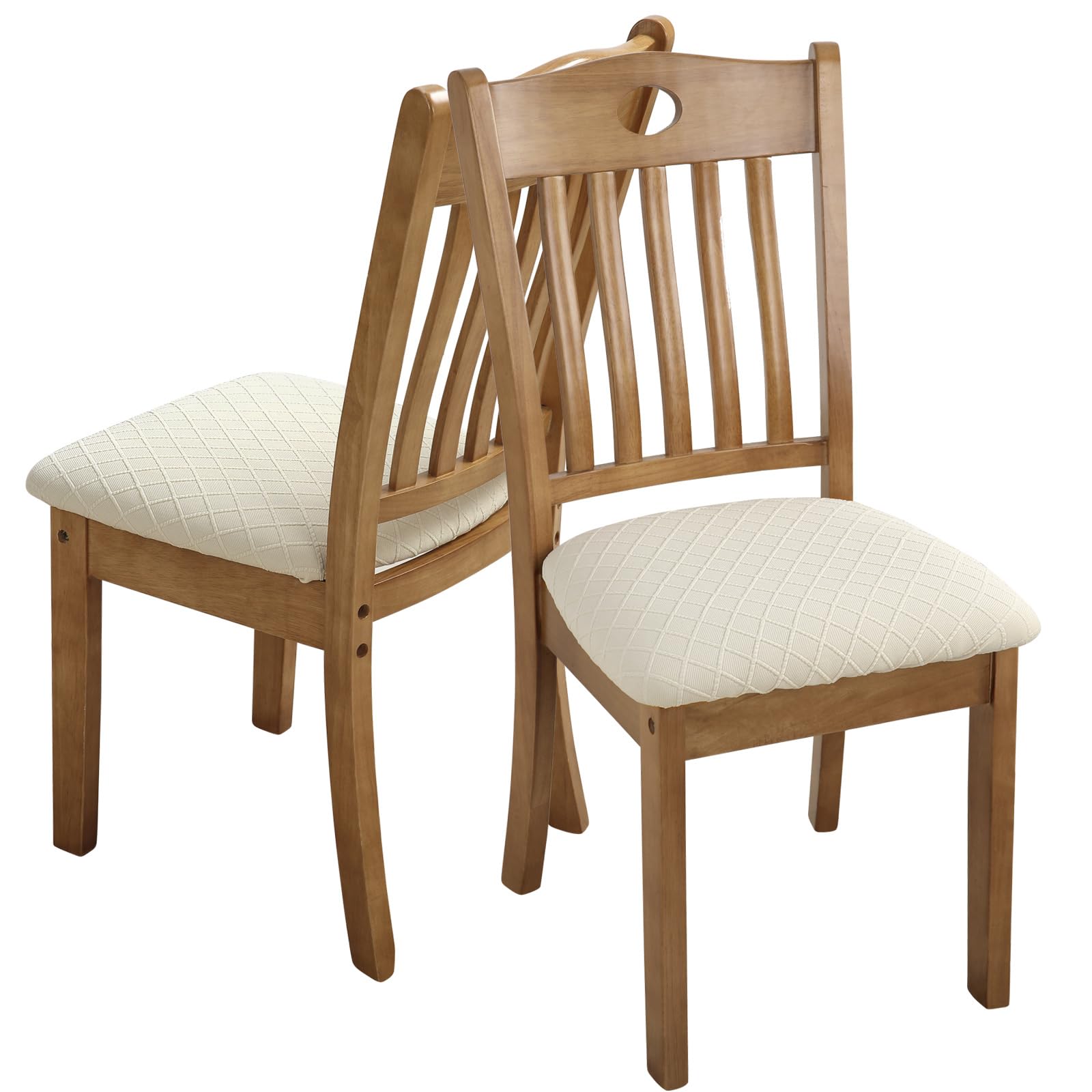 Fuloon stretch chair seat cover beige display for home or cafe setups.