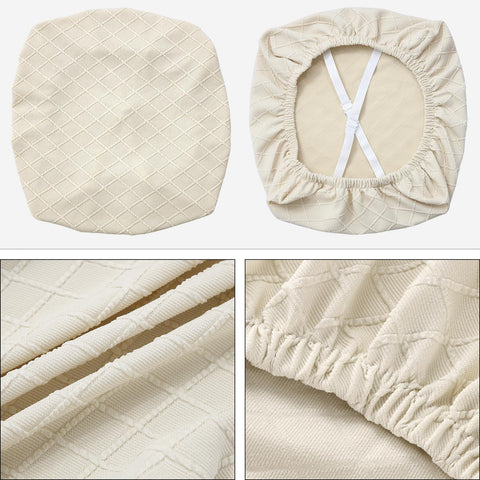 Fuloon stretch chair seat cover beige in dining room proves versatile daily protection.