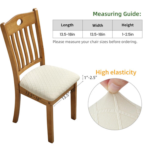 Fuloon stretch chair seat cover beige close-up demonstrates wrinkle-resistant fabric for easy maintenance.
