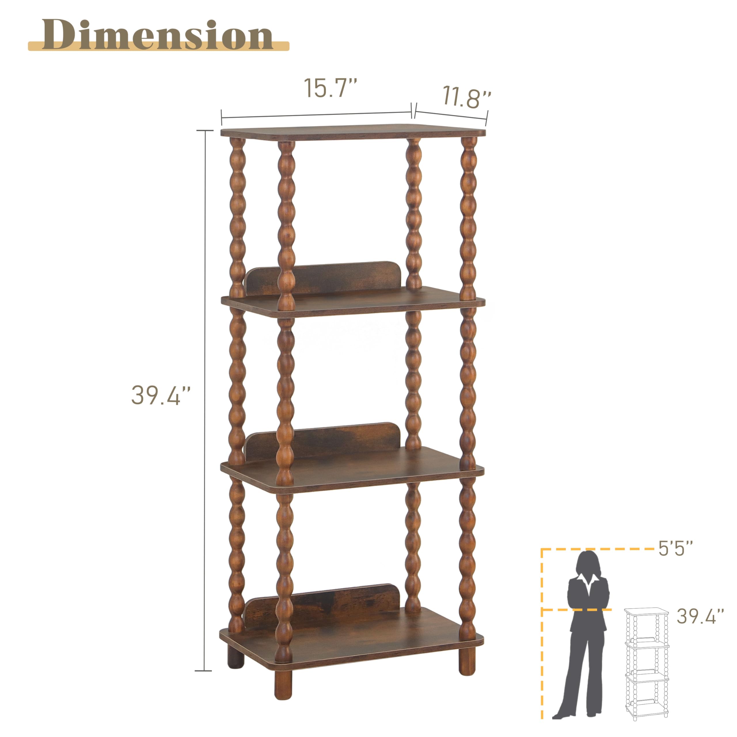 Fultyle Book Shelf Compact Dimensions fit small spaces without crowding the room.