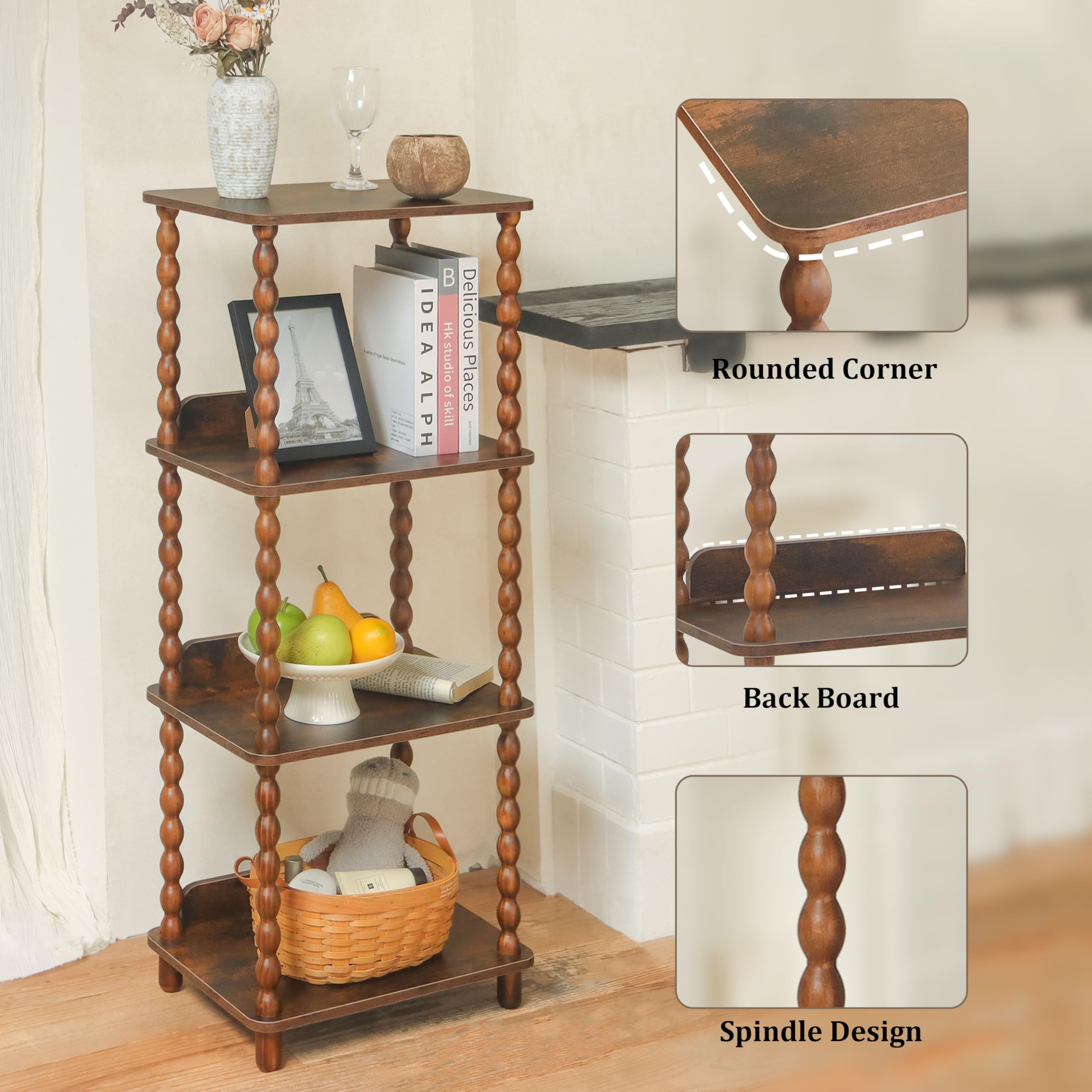 Fultyle Book Shelf Display Stand showcases plants and decor attractively.