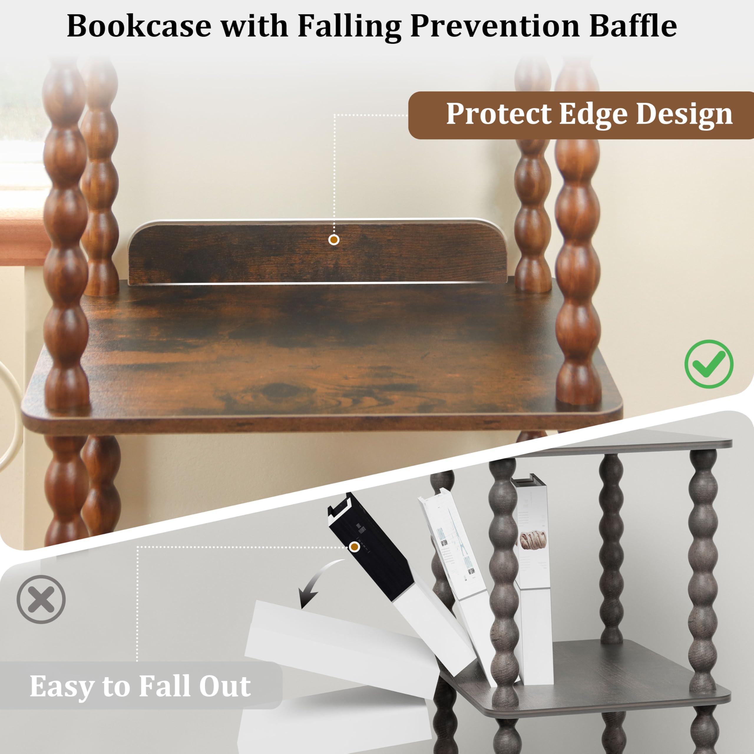 Fultyle Book Shelf Easy Assembly with hardware for quick setup.