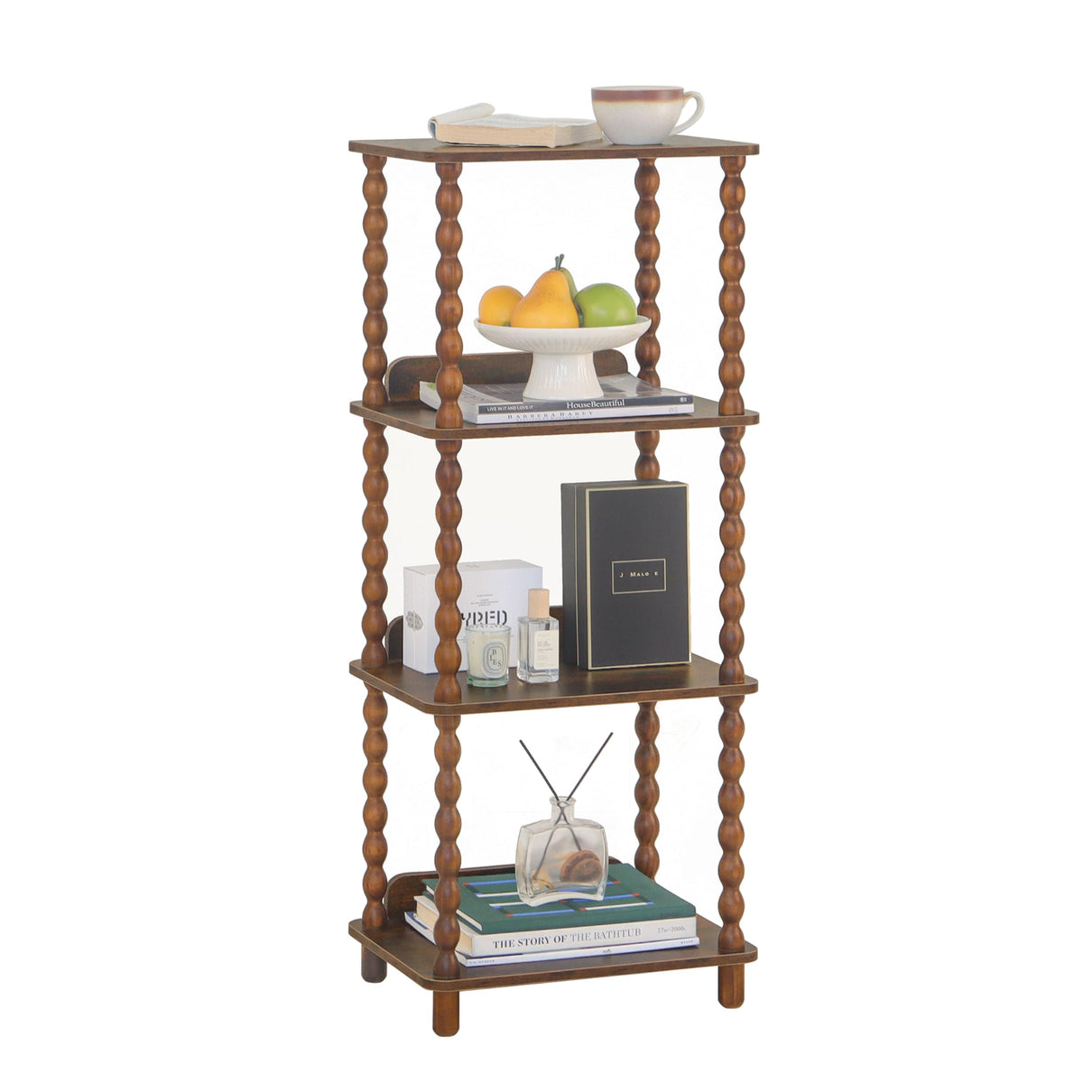 Fultyle Book Shelf Four-Tier Open Shelves organized storage for books and decor.