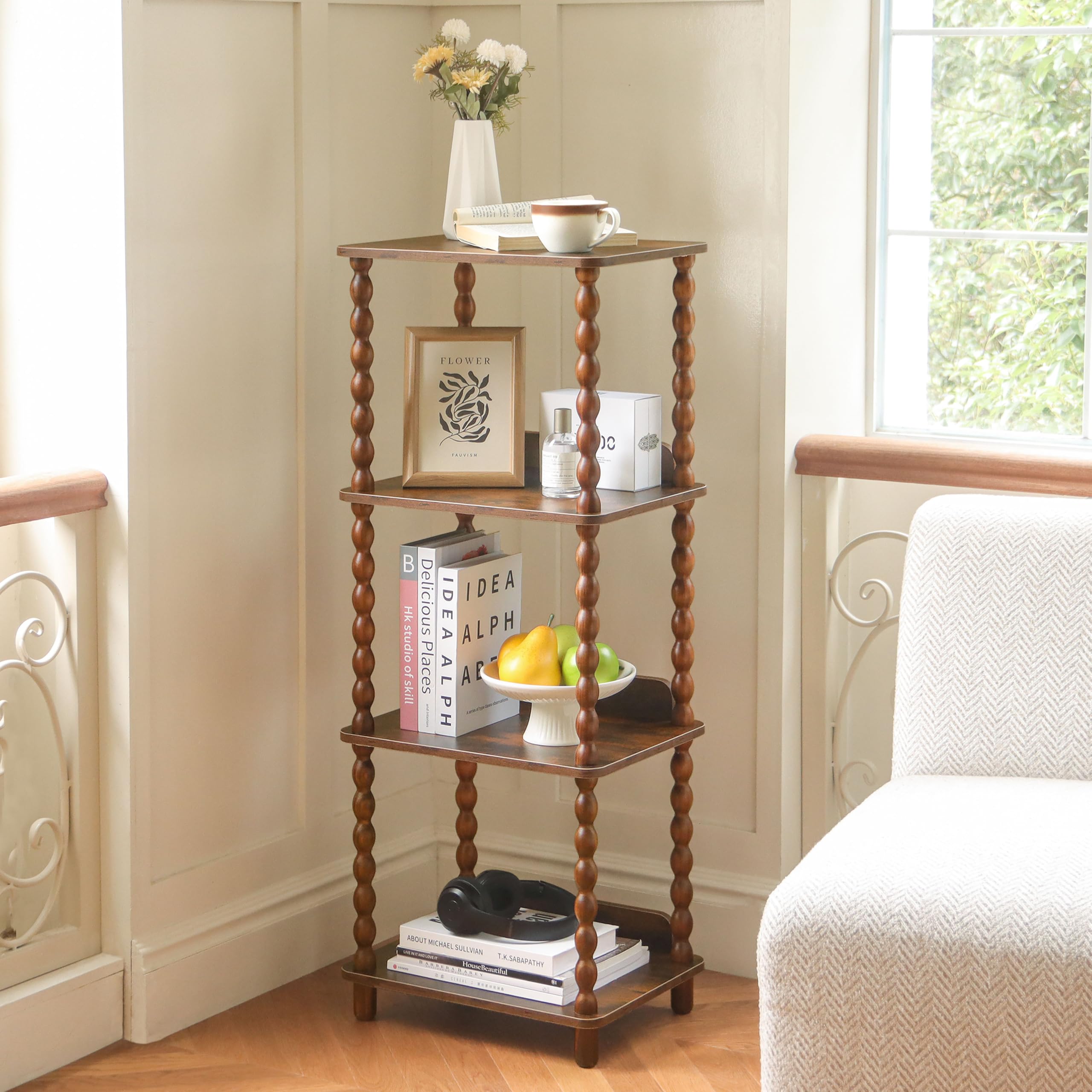 Fultyle Book Shelf Plant-and-Decor Display highlights versatility for living room styling.