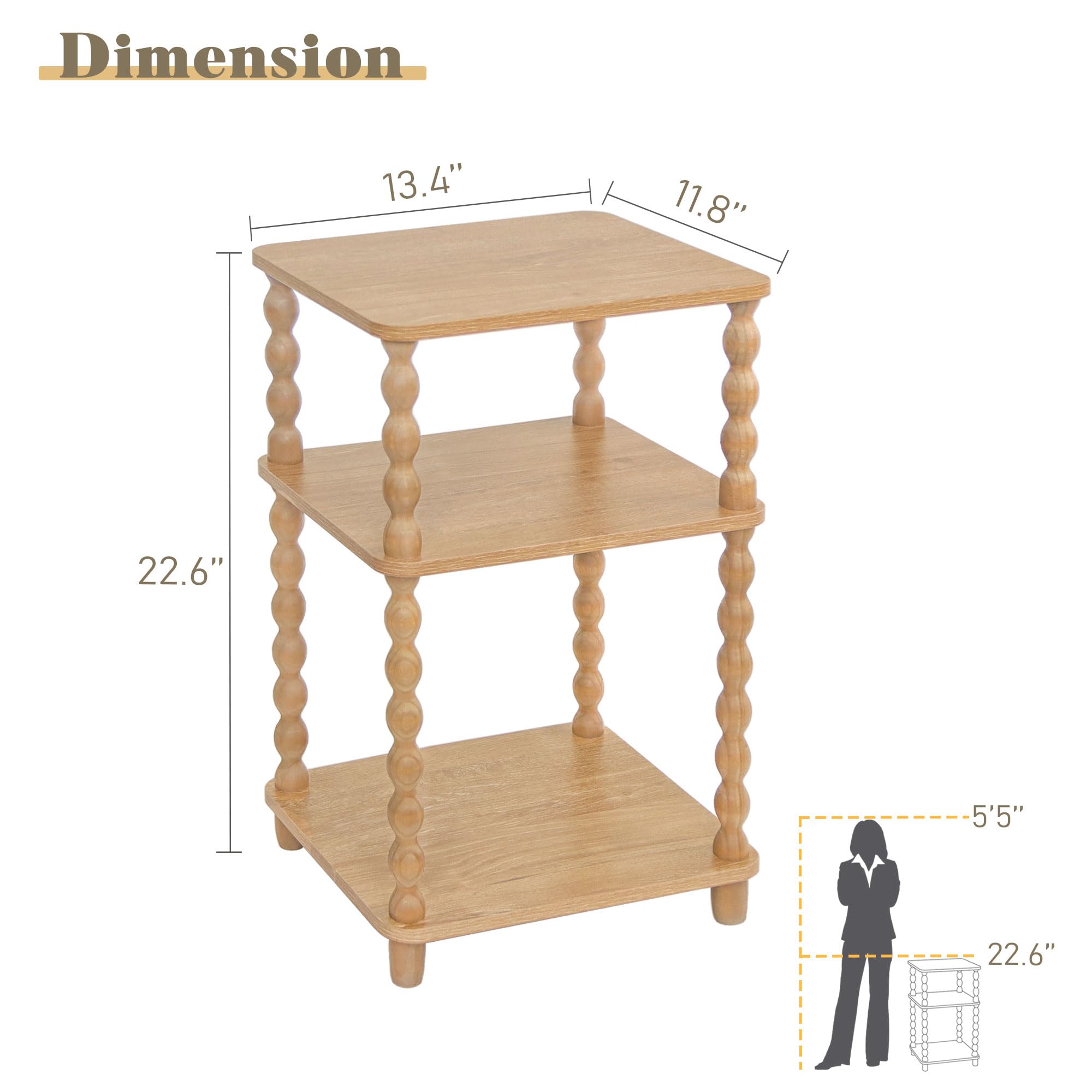 Fultyle end table in rustic walnut with visible wood grain and warmth.