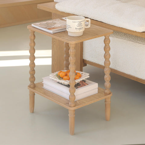 Fultyle End Table with spindle legs adds retro charm and stable support