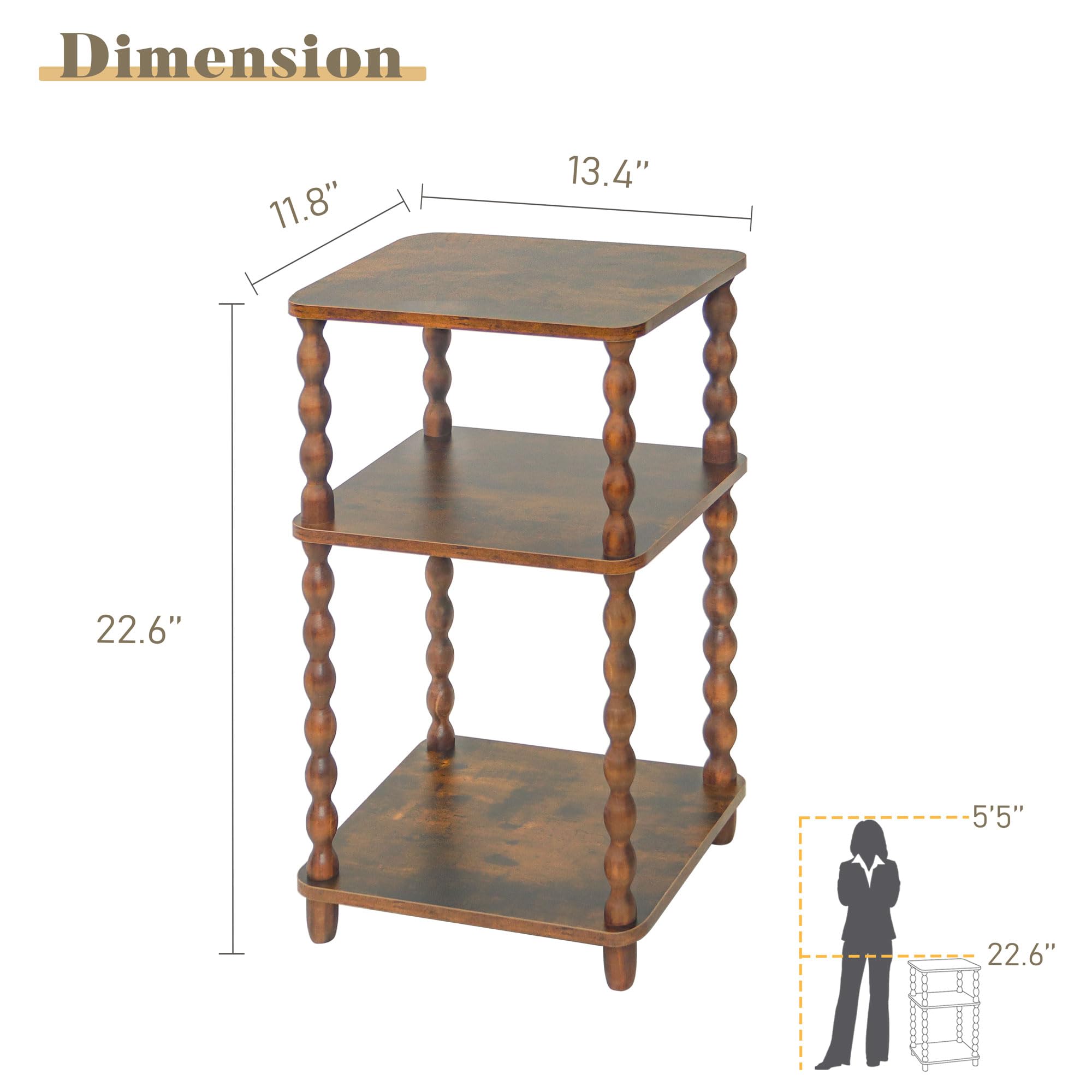 Fultyle vintage spindle leg design adds retro charm.