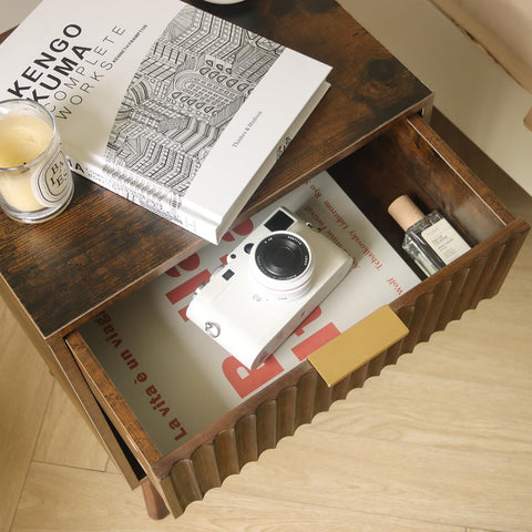Fultyle fluted drawer nightstand detail highlighting texture and design
