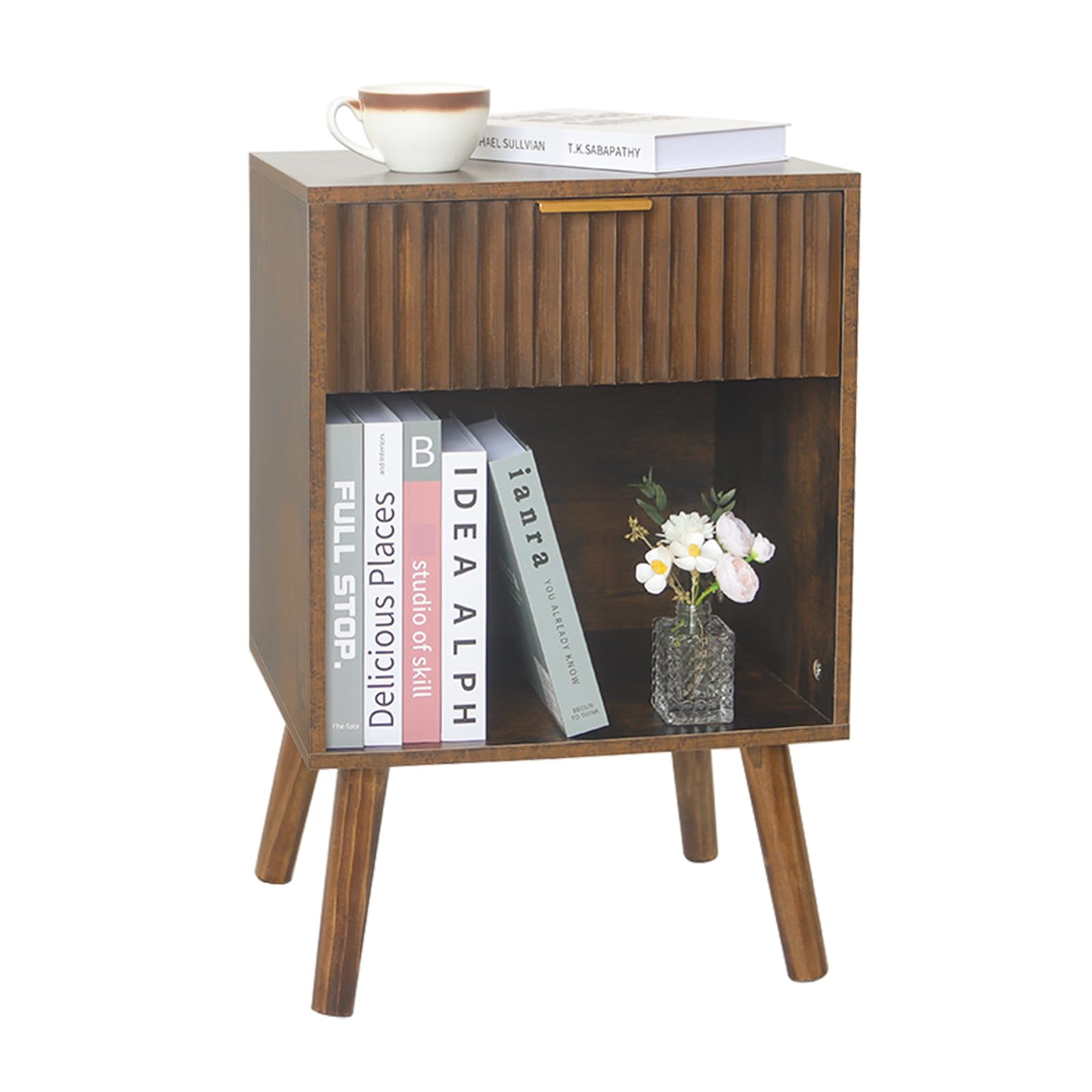 Fultyle nightstand with sturdy wood legs for long-term stability