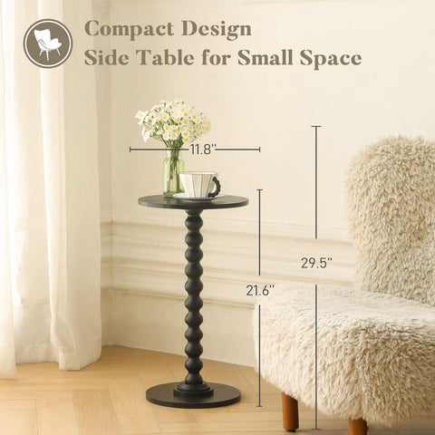 Fultyle round side table in black finish for minimalist rooms