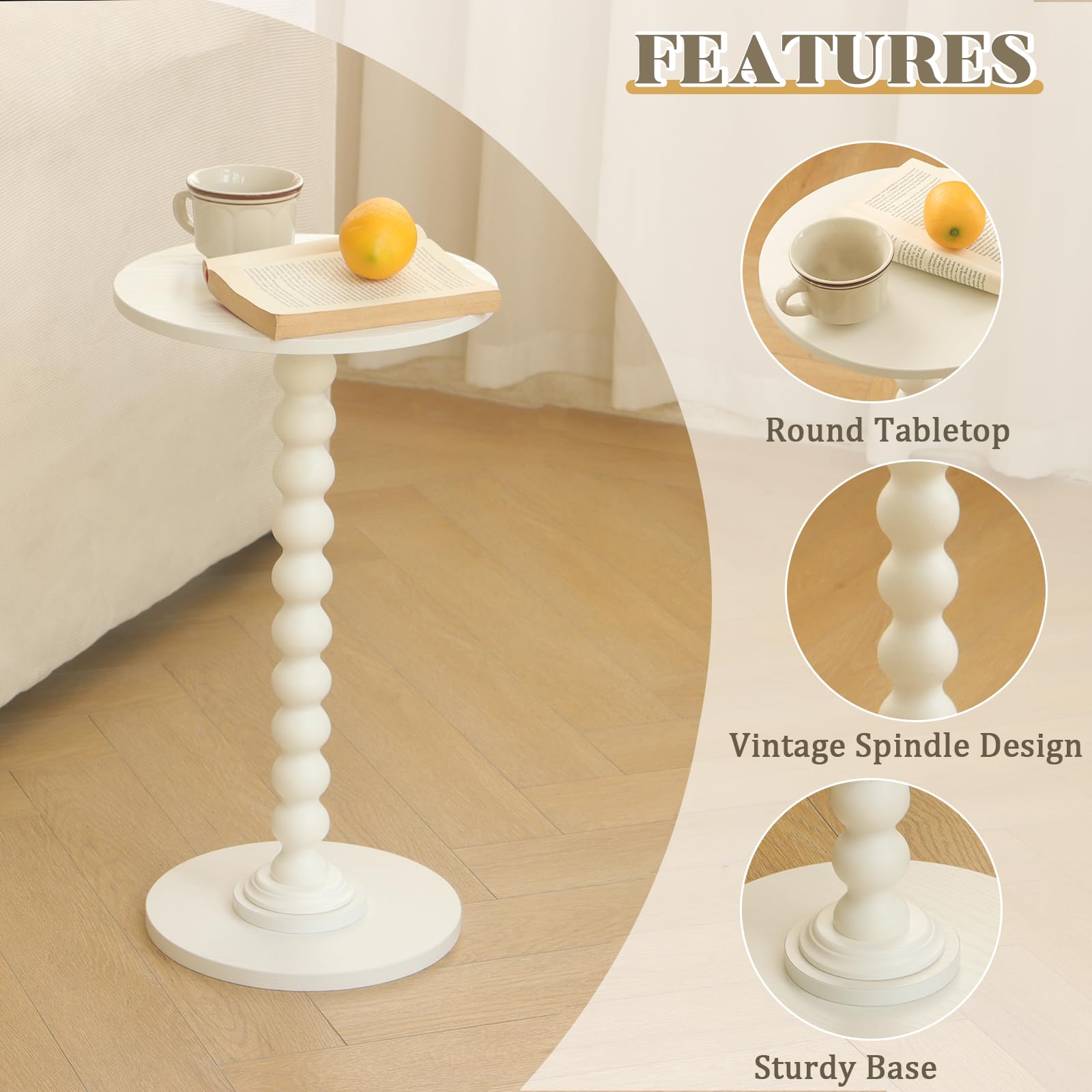Fultyle round table offers versatile placements as end table or plant stand