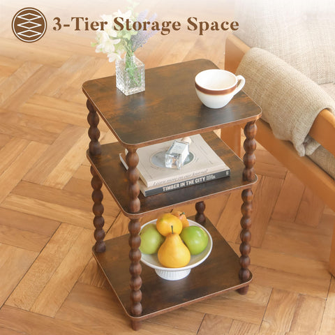 Fultyle side table with water-resistant surface for easy cleaning.