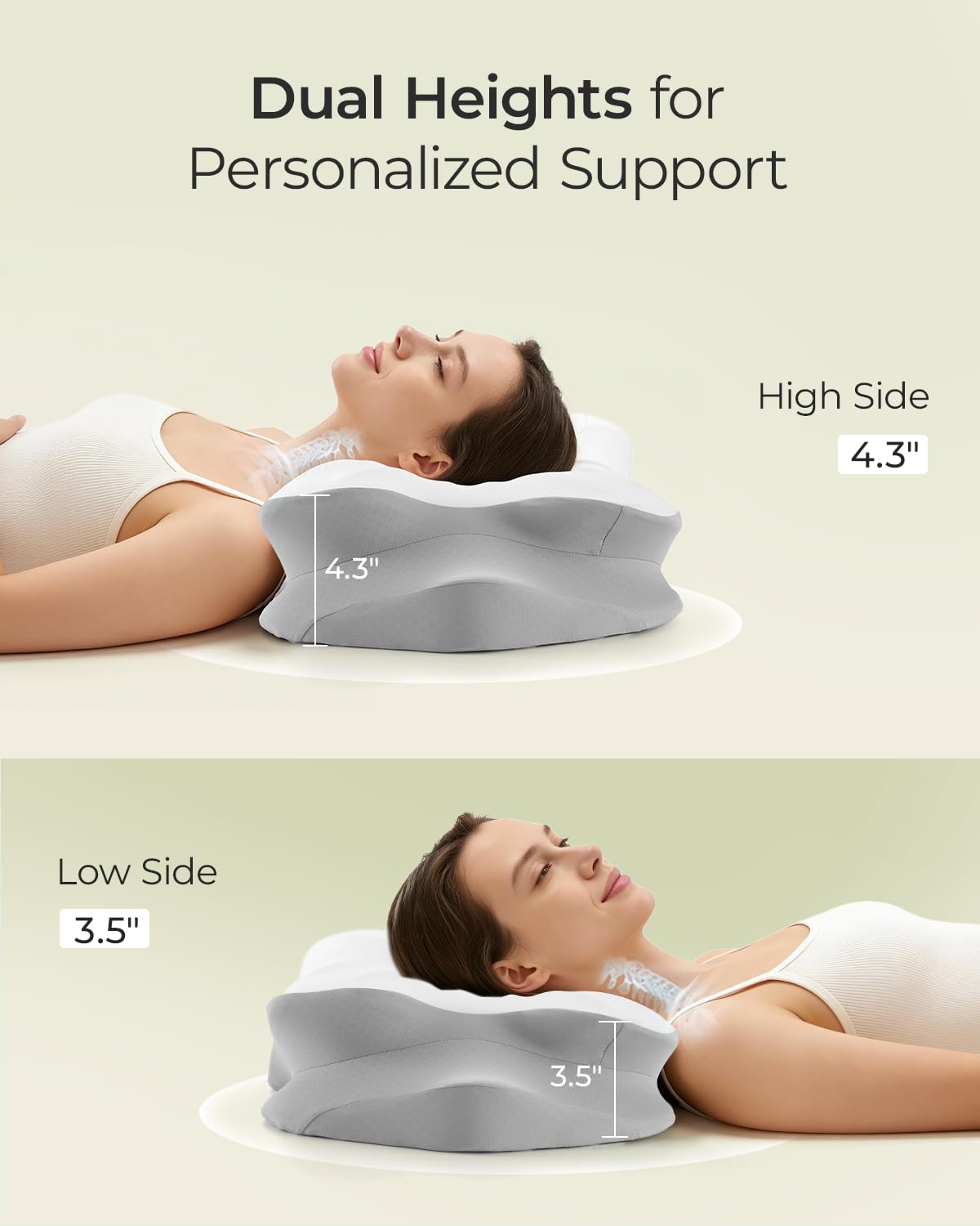 fumacos back and stomach sleeper support maintains natural neck alignment.