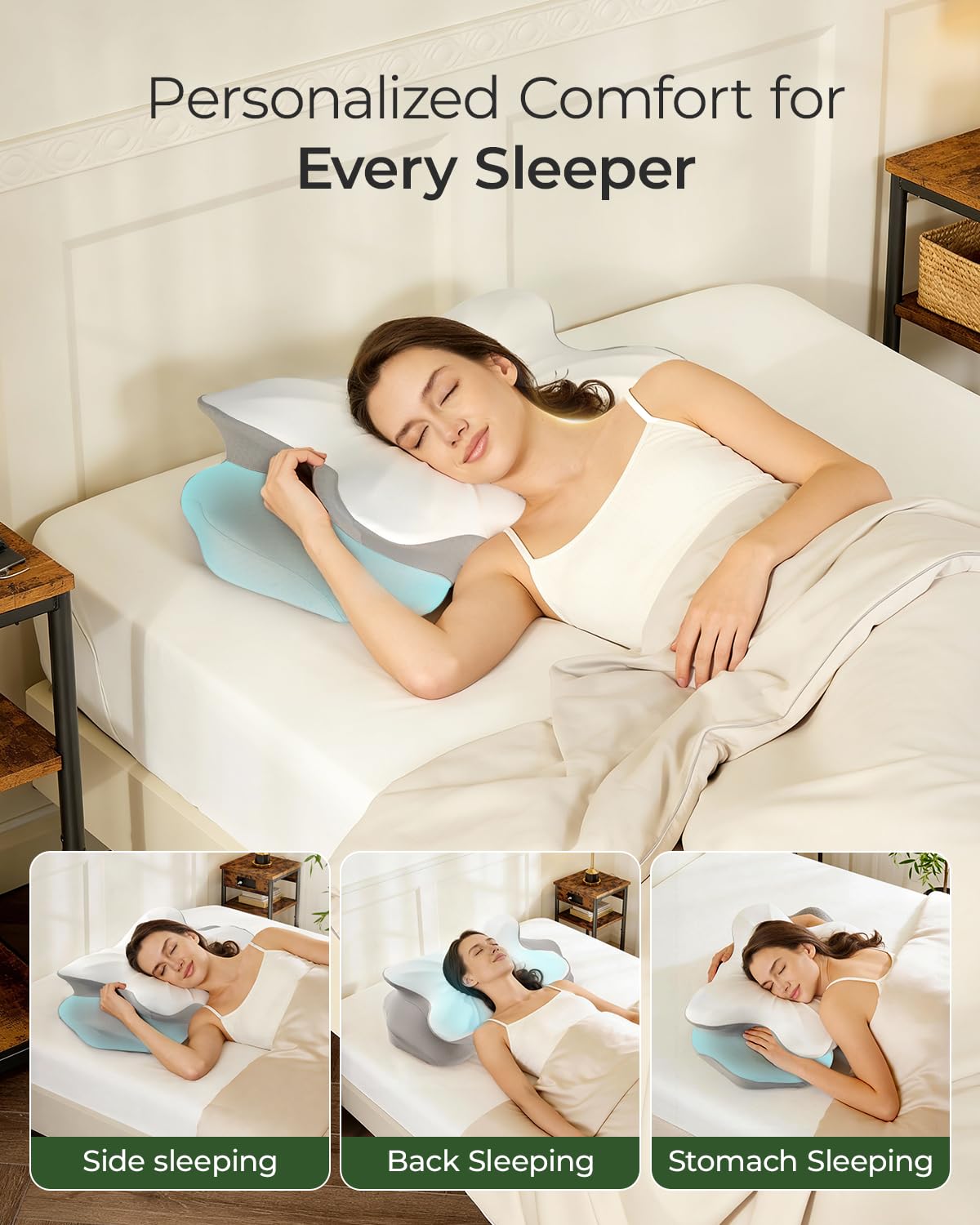 fumacos cooling pillowcase removable for breathability and easy cleaning.