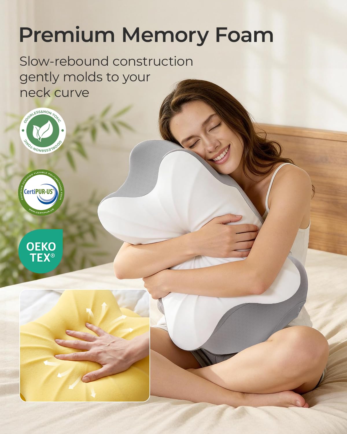 fumacos ear-nest design reduces ear pressure for side sleepers.