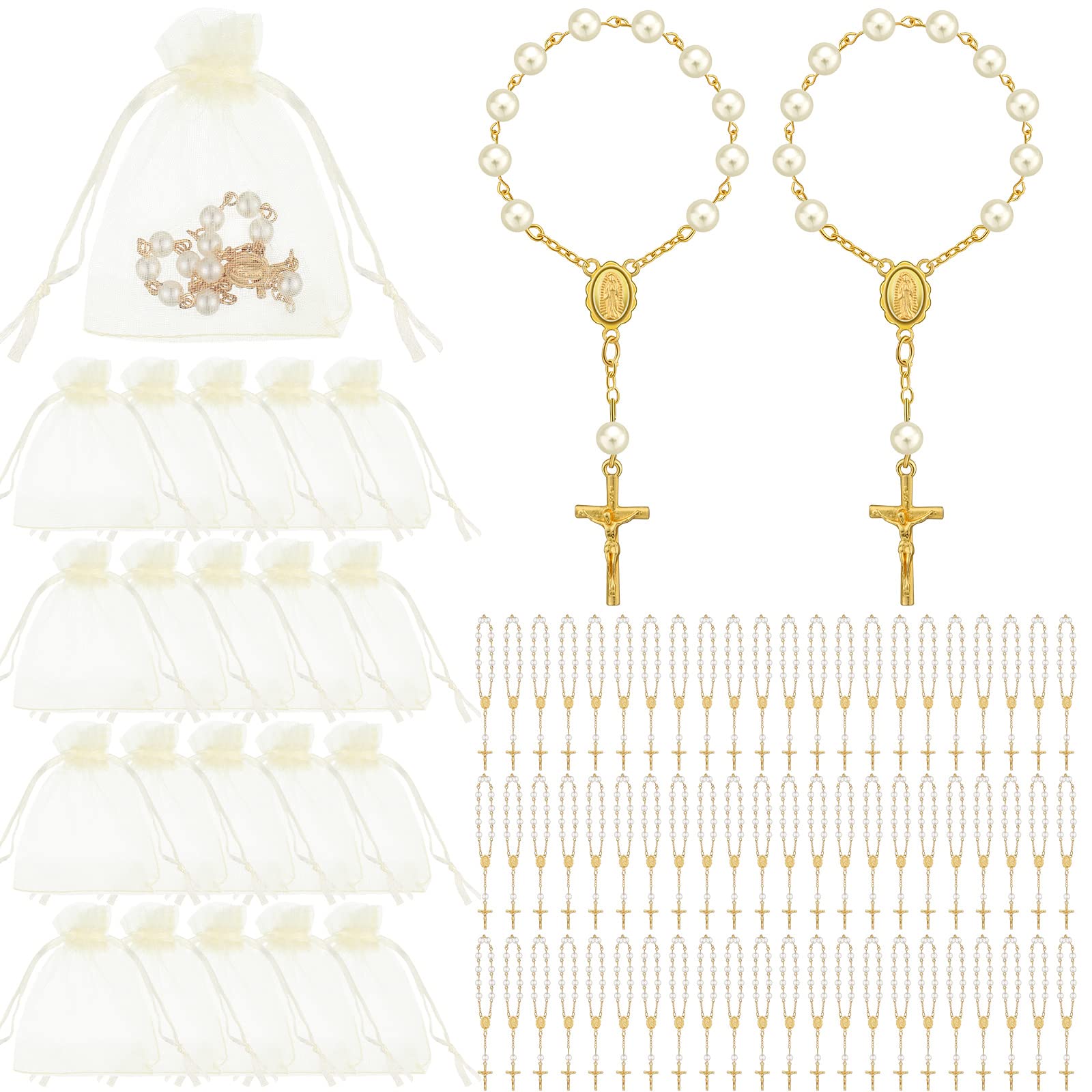 Fumete mini rosary favors for baptism, compact and colorful keepsakes.