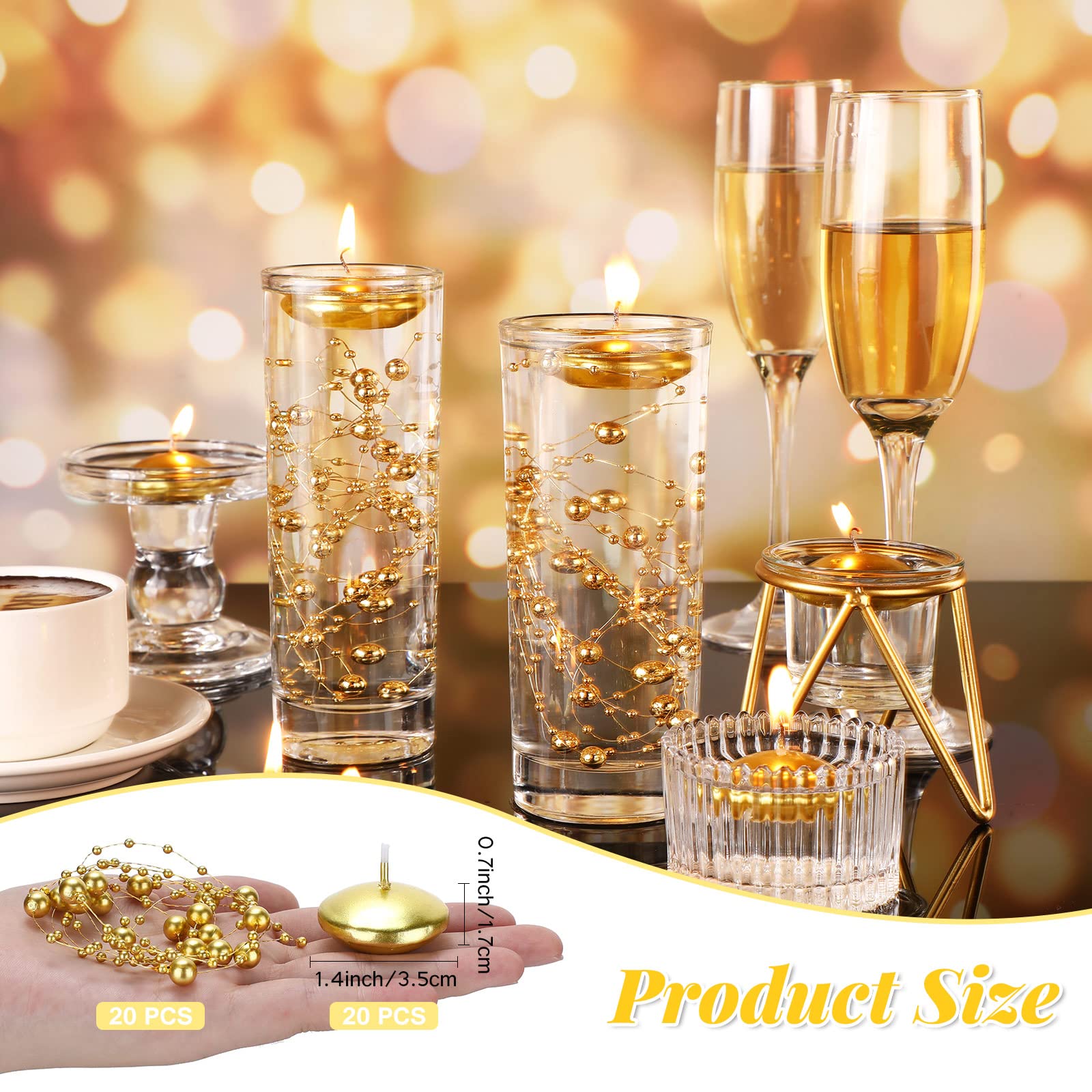 Fumete unscented gold candles provide ambiance without overpowering catering aromas