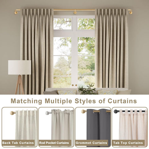 Fumlyate velvet blackout curtains hung on the rod for enhanced ambience