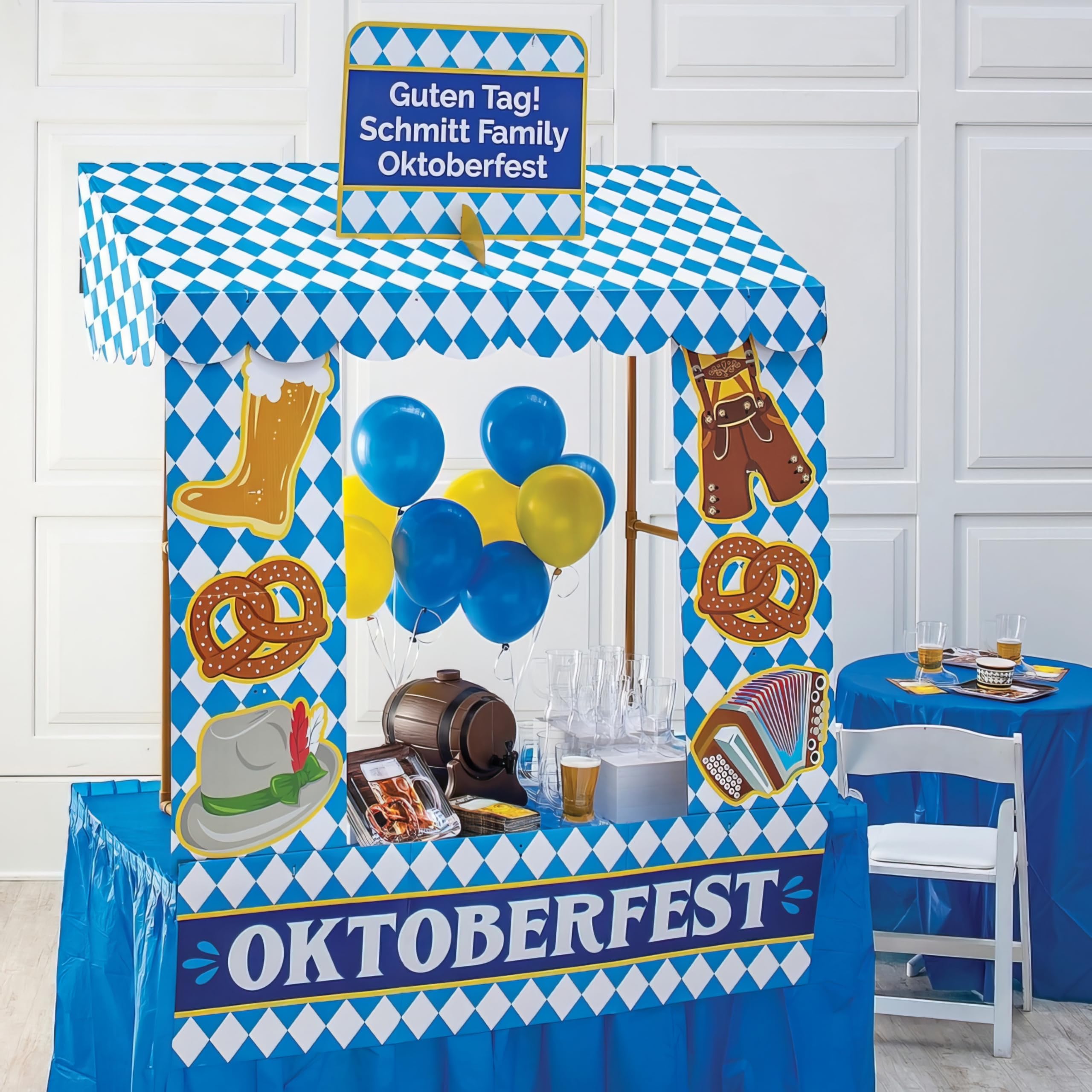 Fun Express portable gold tent base transforms vendor booths into circus-style setups