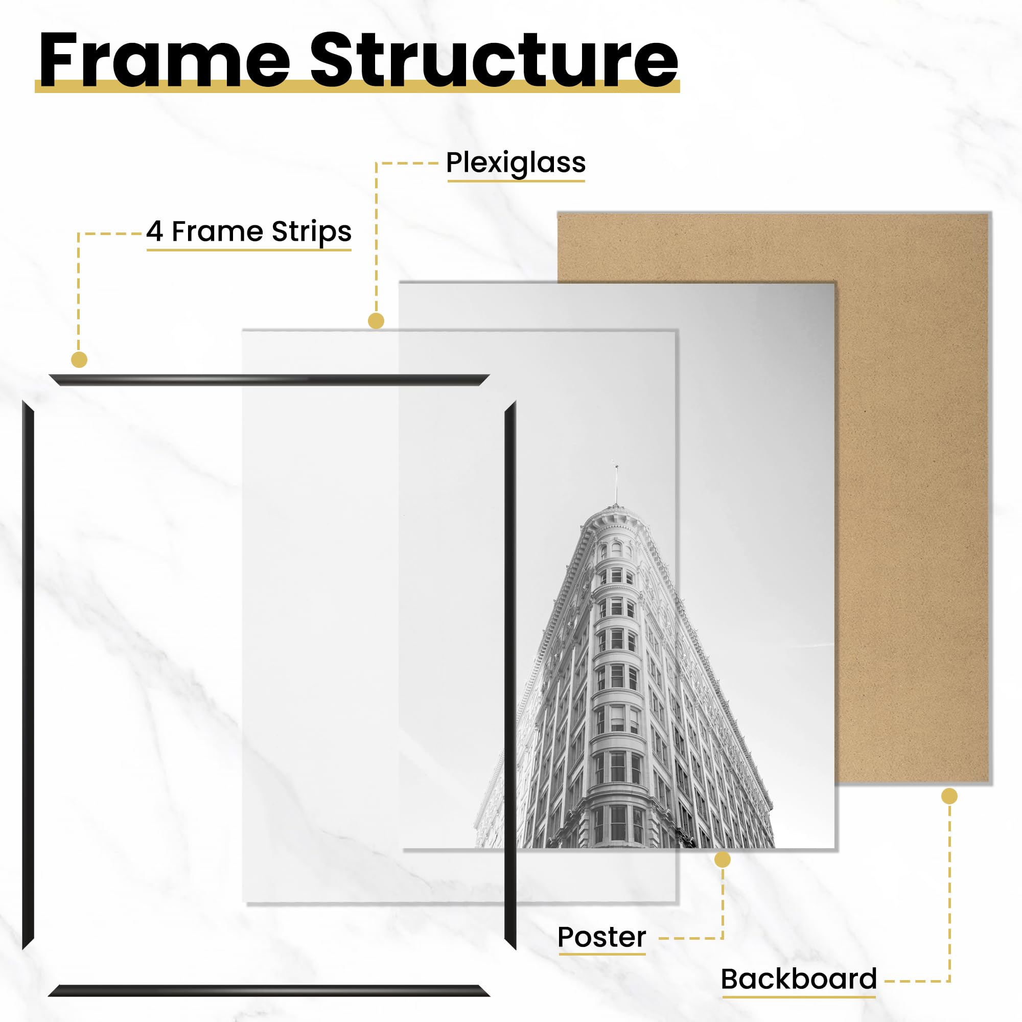Fun Memories 16x20 frame showing slim black frame for posters and prints