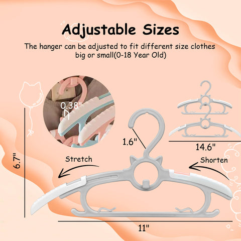 Funamily hangers with dual hooks for tops and pants coordination