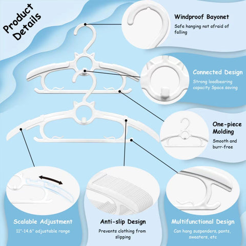 Funamily baby hangers with clips dry socks and towels.